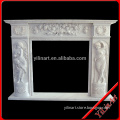 White Natural Stone Marble Fireplace Mantel For Hot Sale